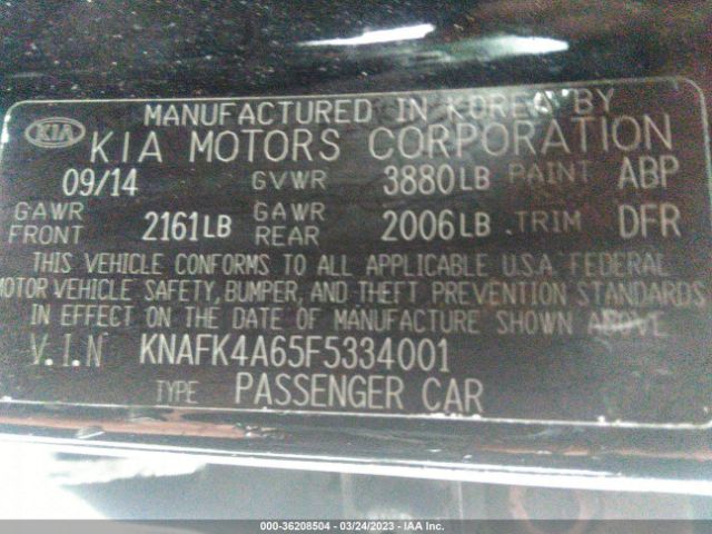 KNAFK4A65F5334001 KIA FORTE LX