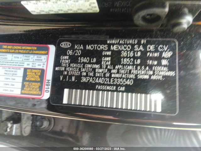2020 Kia Rio, VIN: 3KPA24AD2LE335540