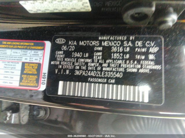 3KPA24AD2LE335540 KIA RIO LX