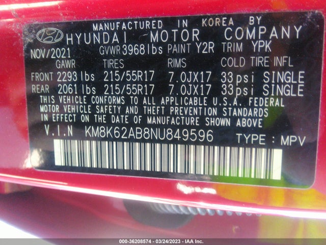 Hyundai Kona Sel 2022 KM8K62AB8NU849596 Image 10
