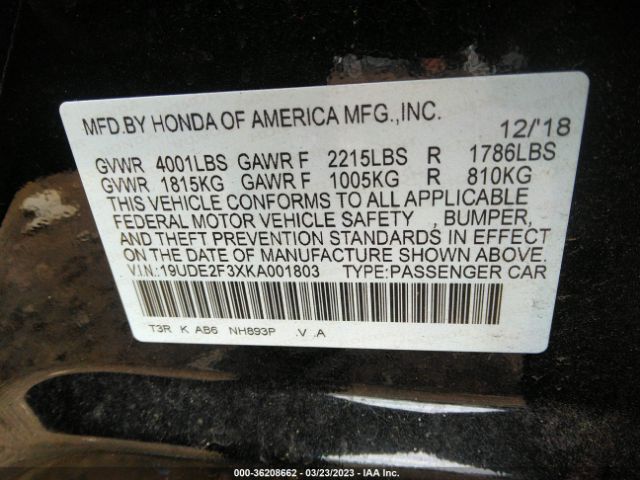 19UDE2F3XKA001803 Acura ILX