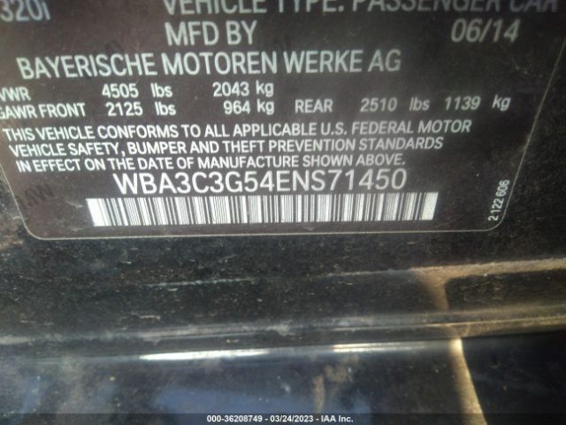 WBA3C3G54ENS71450 BMW 3 Series 320i Xdrive