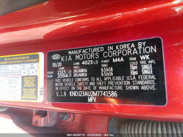 KNDJ23AU2M7741586 KIA SOUL LX