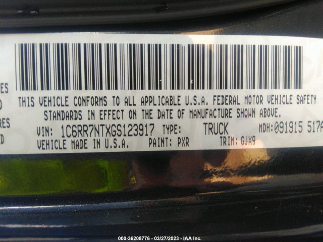 1C6RR7NTXGS123917 RAM 1500 Laramie