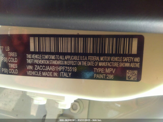 Jeep Renegade Sport 2017 ZACCJAAB1HPF75519 Image 9