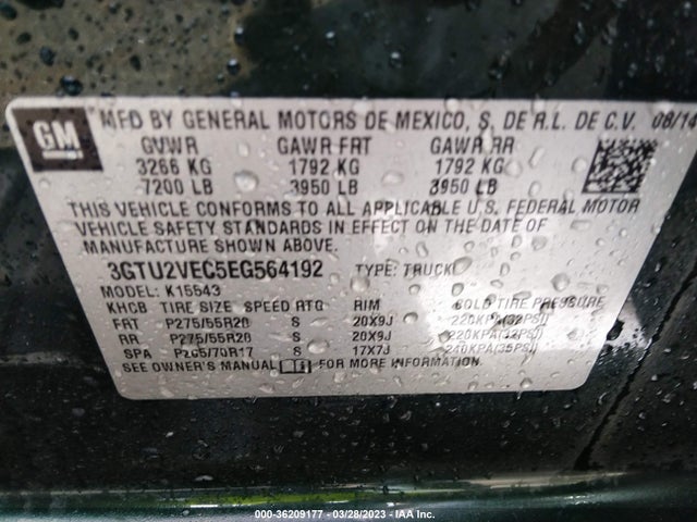 GMC Sierra 1500 Slt 2014 3GTU2VEC5EG564192 Image 9