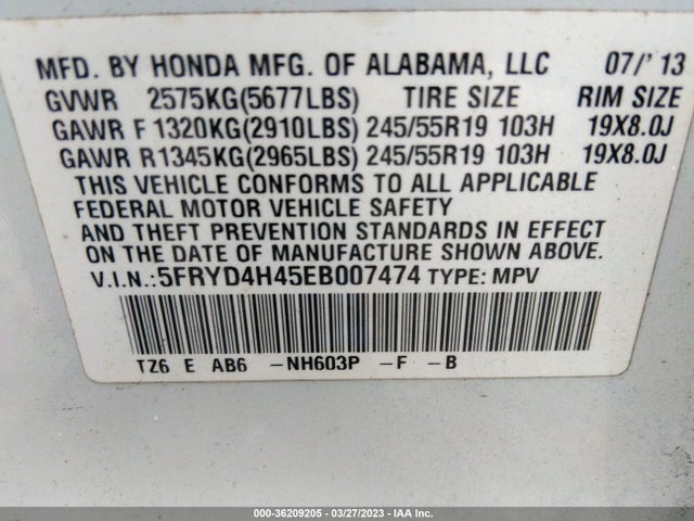 Acura Mdx Tech Pkg 2014 5FRYD4H45EB007474 Image 9