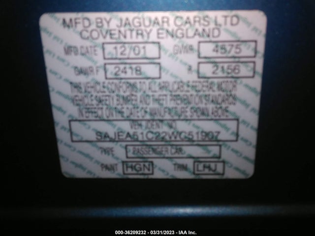 2002 JAGUAR X-TYPE SAJEA51C22WC51907 Photo 8