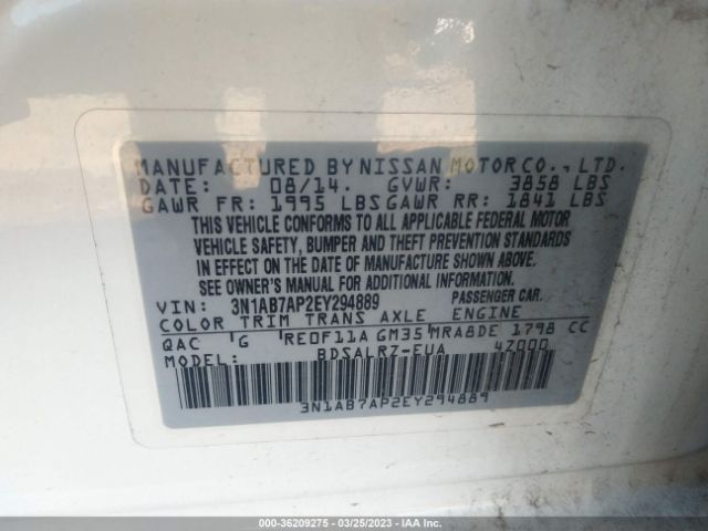3N1AB7AP2EY294889 Nissan SENTRA SR