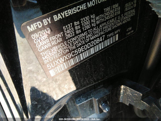 BMW X3 Xdrive28i 2014 5UXWX9C59E0D20847 Image 9