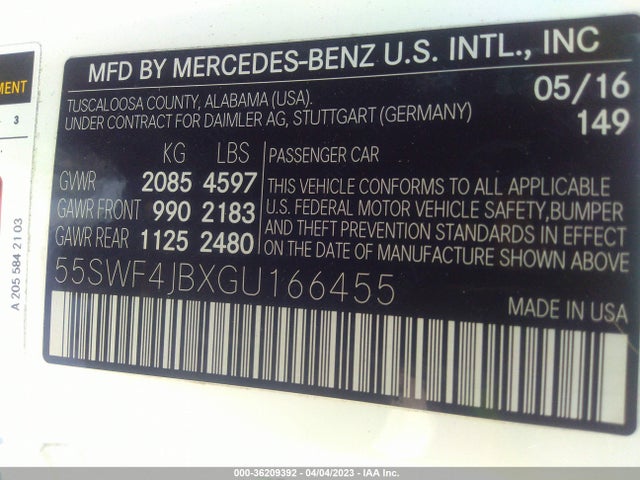 Mercedes-Benz C-class C 300 2016 55SWF4JBXGU166455 Image 10