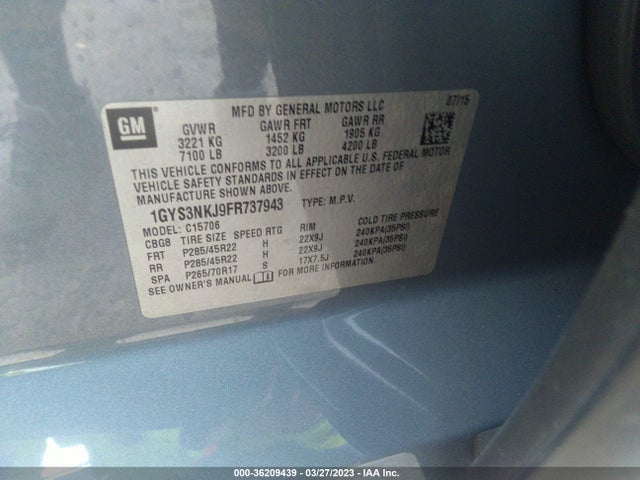 2015 Cadillac Escalade, VIN: 1GYS3NKJ9FR737943