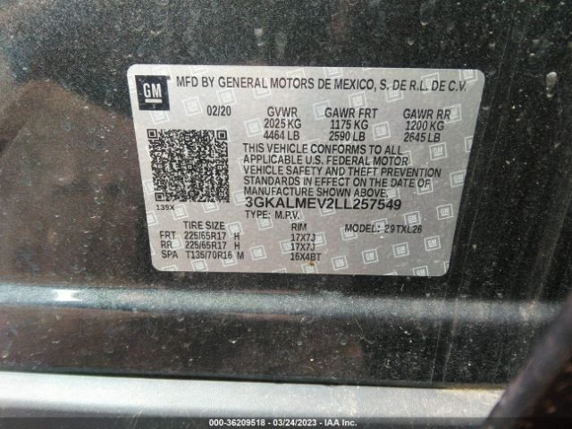 3GKALMEV2LL257549 GMC Terrain Sle