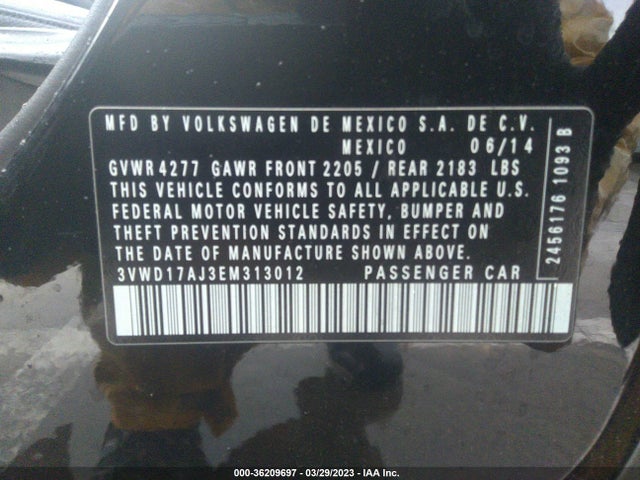3VWD17AJ3EM313012 Volkswagen Jetta Sedan Se