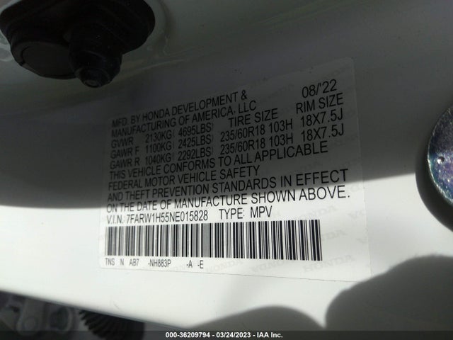 Honda CR-V EX 2022 7FARW1H55NE015828 Image 11