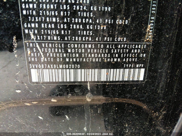 3VV0B7AX9LM082070 Volkswagen TIGUAN S