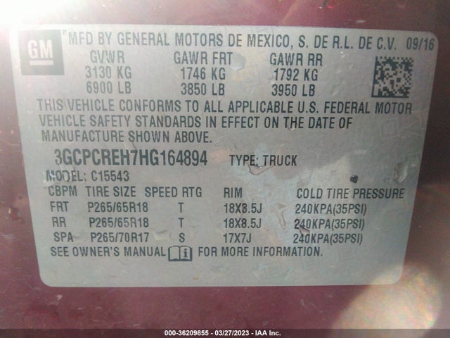 Chevrolet Silverado 1500 Lt 2017 3GCPCREH7HG164894 Image 10