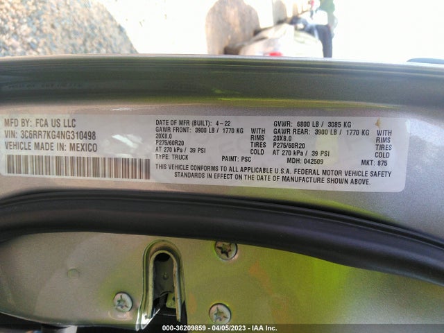 RAM 1500 Classic Tradesman 2022 3C6RR7KG4NG310498 Image 10