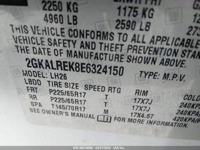 2GKALREK8E6324150 GMC Terrain Sle