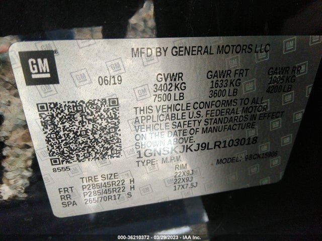 Chevrolet Suburban Premier 2020 1GNSKJKJ9LR103018 Image 11