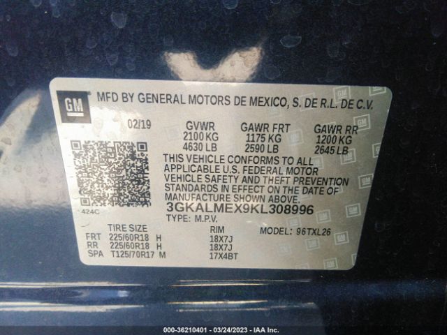3GKALMEX9KL308996 GMC Terrain Sle