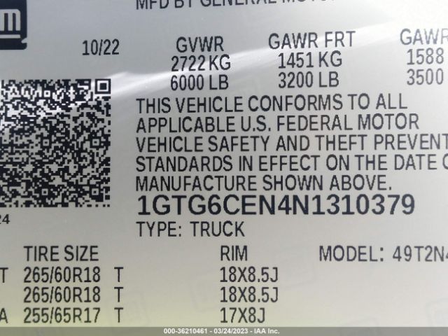 1GTG6CEN4N1310379 GMC Canyon 4wd Elevation