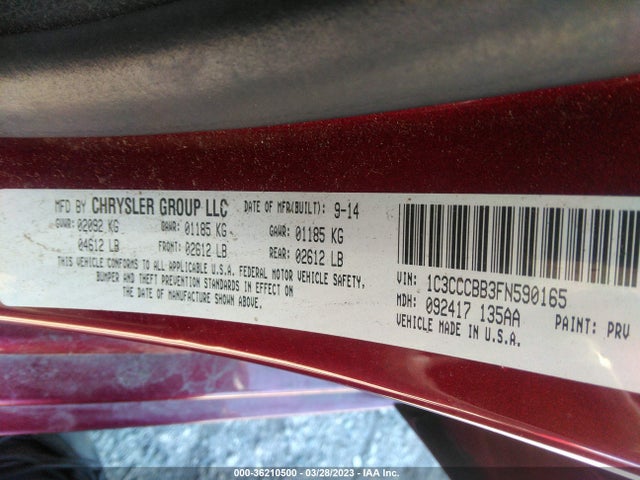 1C3CCCBB3FN590165 Chrysler 200 S