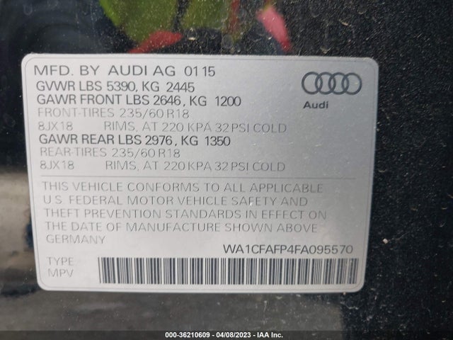 WA1CFAFP4FA095570 Audi Q5 PREMIUM