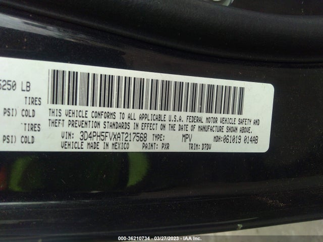2010 DODGE JOURNEY SXT VIN: 3D4PH5FVXAT217568