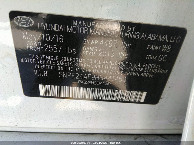 Hyundai Sonata 2017 5NPE24AF9HH441456 Image 25