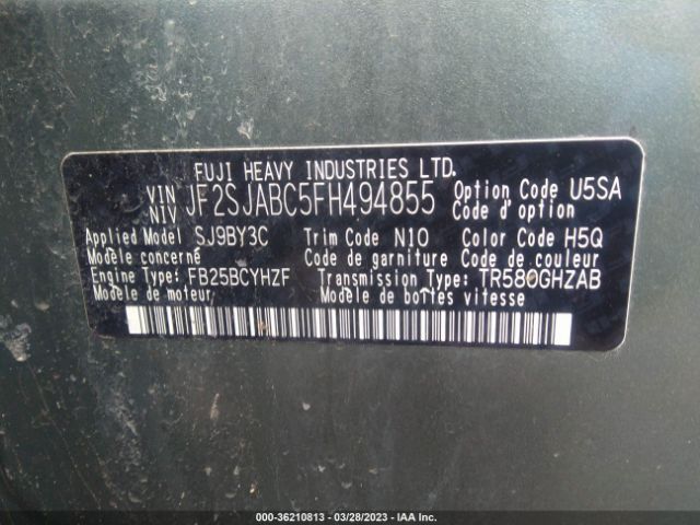 JF2SJABC5FH494855 Subaru Forester 2.5i