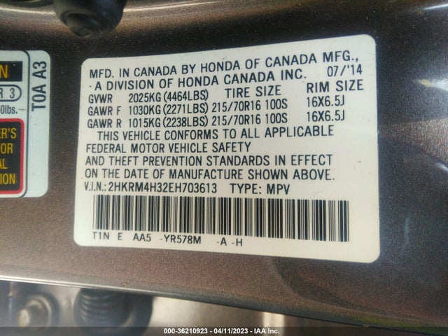Honda CR-V LX 2014 2HKRM4H32EH703613 Image 9
