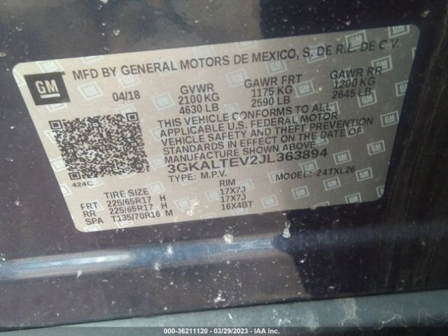 3GKALTEV2JL363894 GMC Terrain Sle