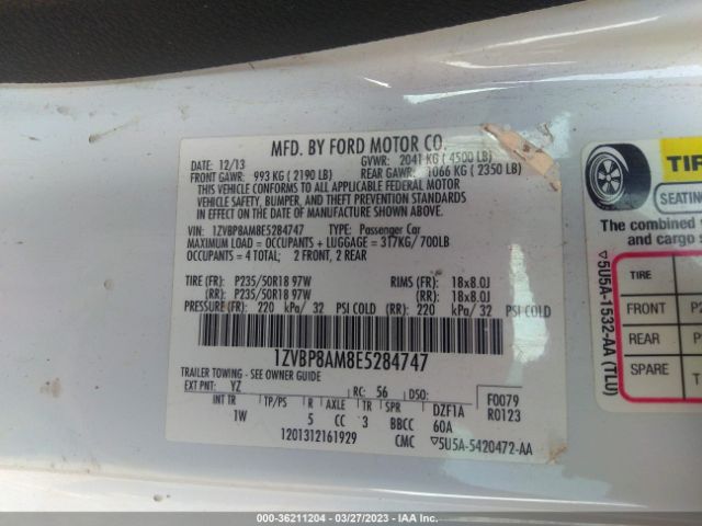 1ZVBP8AM8E5284747 Ford Mustang V6