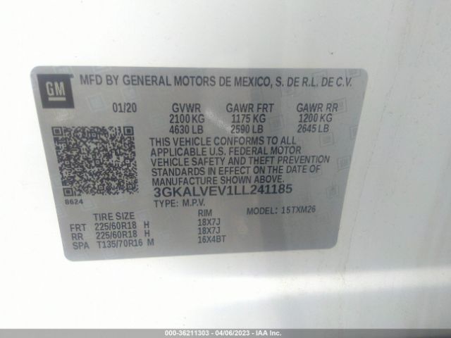 3GKALVEV1LL241185 GMC Terrain Slt