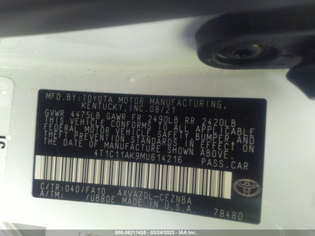Toyota CAMRY LE 2021 4T1C11AK9MU614216 Image 10