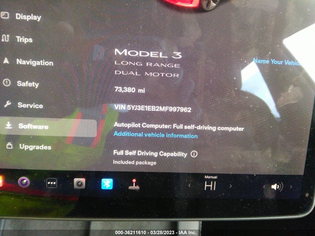 Tesla Model 3 Long Range 2021 5YJ3E1EB2MF997962 Image 9