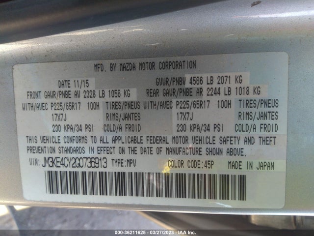 Mazda Cx-5 Touring 2016 JM3KE4CY2G0736913 Image 10