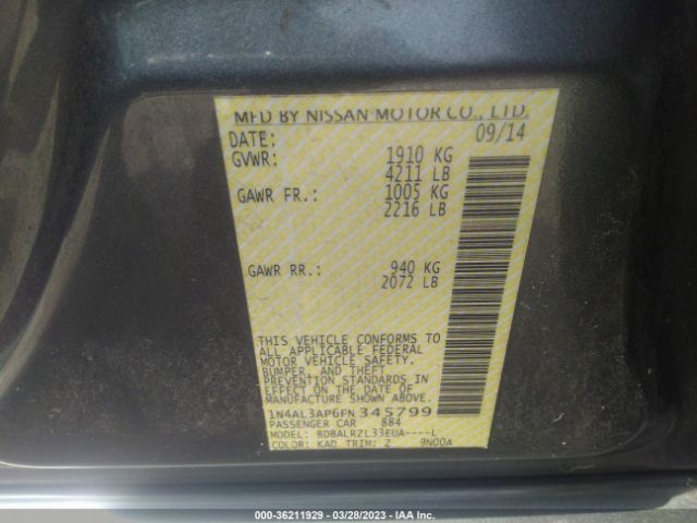 1N4AL3AP6FN345799 Nissan Altima 2.5 Sl