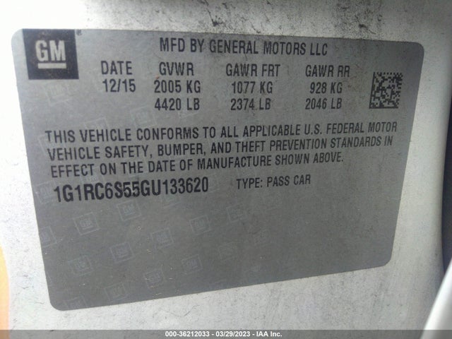 Chevrolet VOLT LT 2016 1G1RC6S55GU133620 Image 10