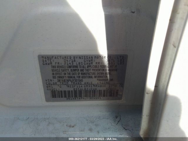3N1AB7AP4JY301545 Nissan SENTRA S