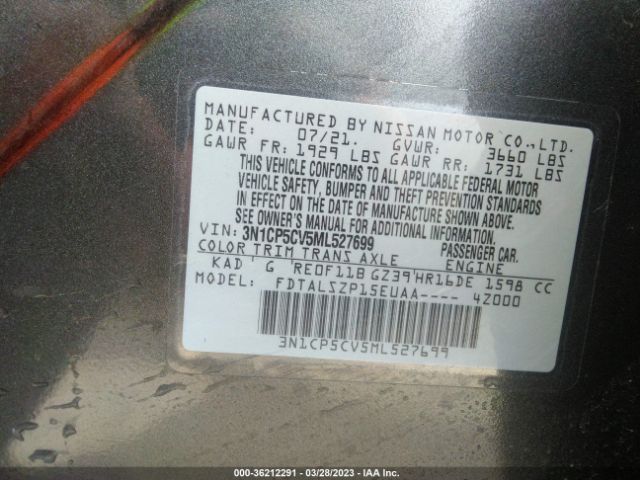 3N1CP5CV5ML527699 Nissan KICKS SV