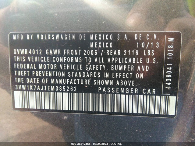 3VW1K7AJ1EM385262 Volkswagen Jetta Sedan S