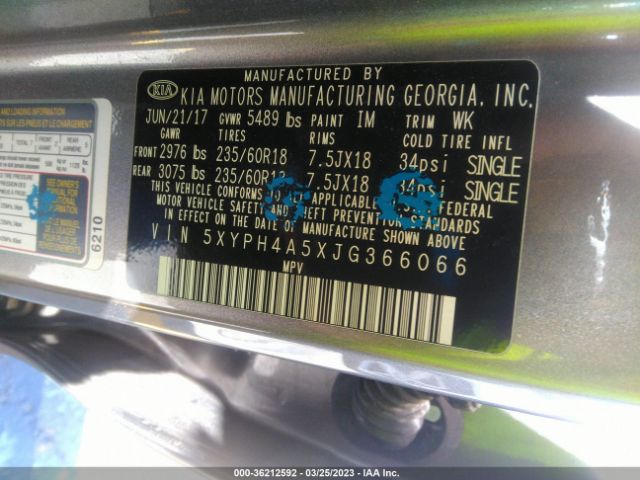 5XYPH4A5XJG366066 KIA Sorento Ex V6