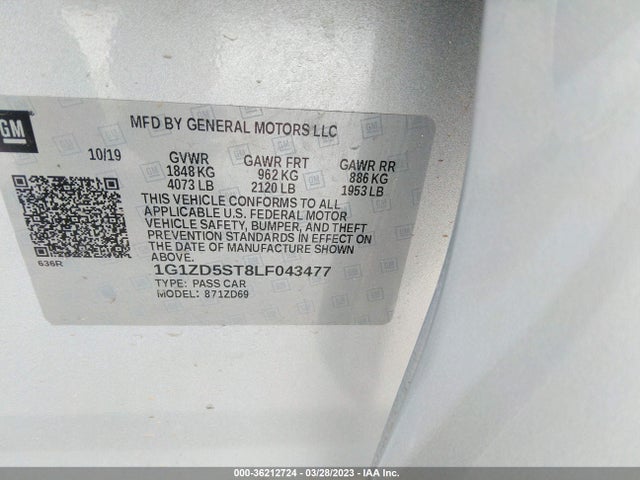 Chevrolet MALIBU LT 2020 1G1ZD5ST8LF043477 Image 10