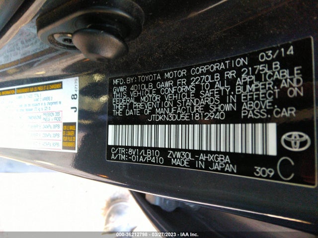 Toyota Prius Four/five/three/one/two 2014 JTDKN3DU5E1812940 Image 9