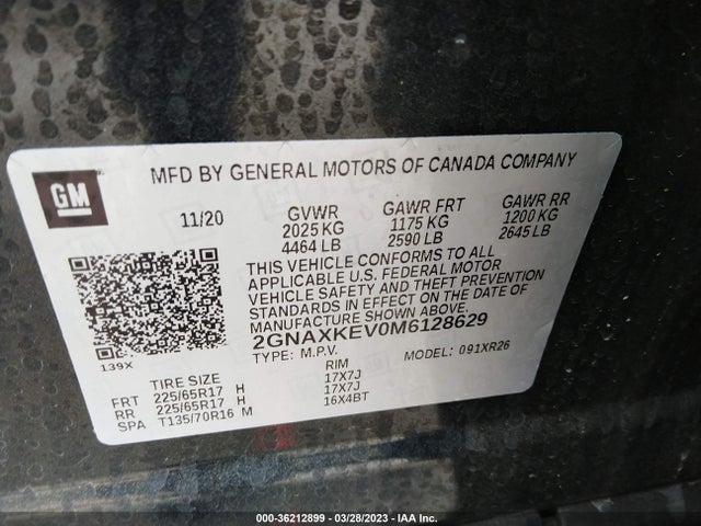 Chevrolet EQUINOX LT 2021 2GNAXKEV0M6128629 Image 9