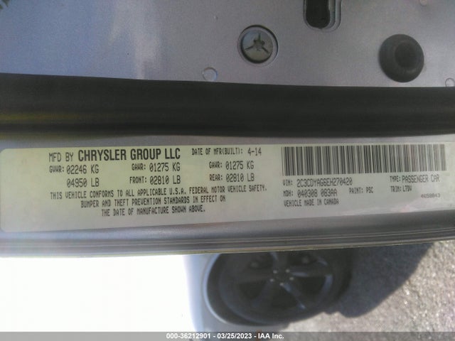 Dodge Challenger Sxt 2014 2C3CDYAG6EH270420 Image 9