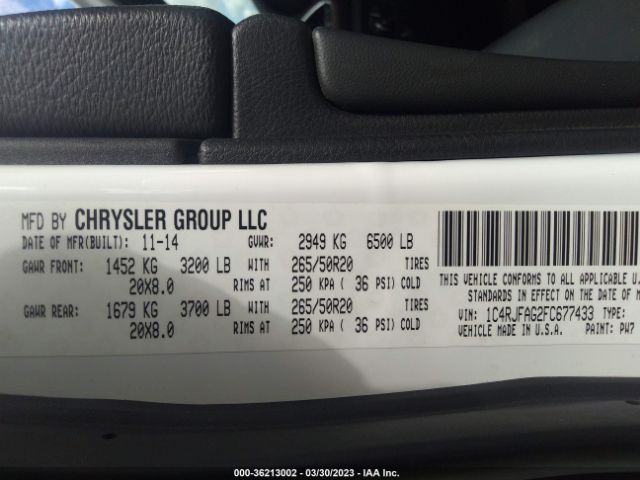 1C4RJFAG2FC677433 Jeep Grand Cherokee Altitude