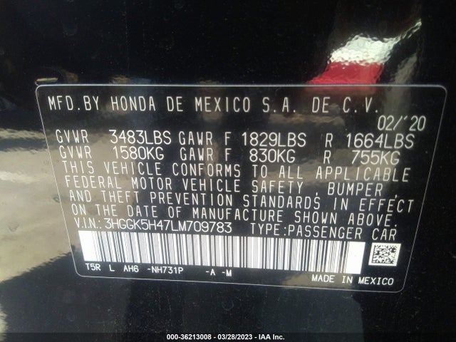 Honda FIT LX 2020 3HGGK5H47LM709783 Image 10
